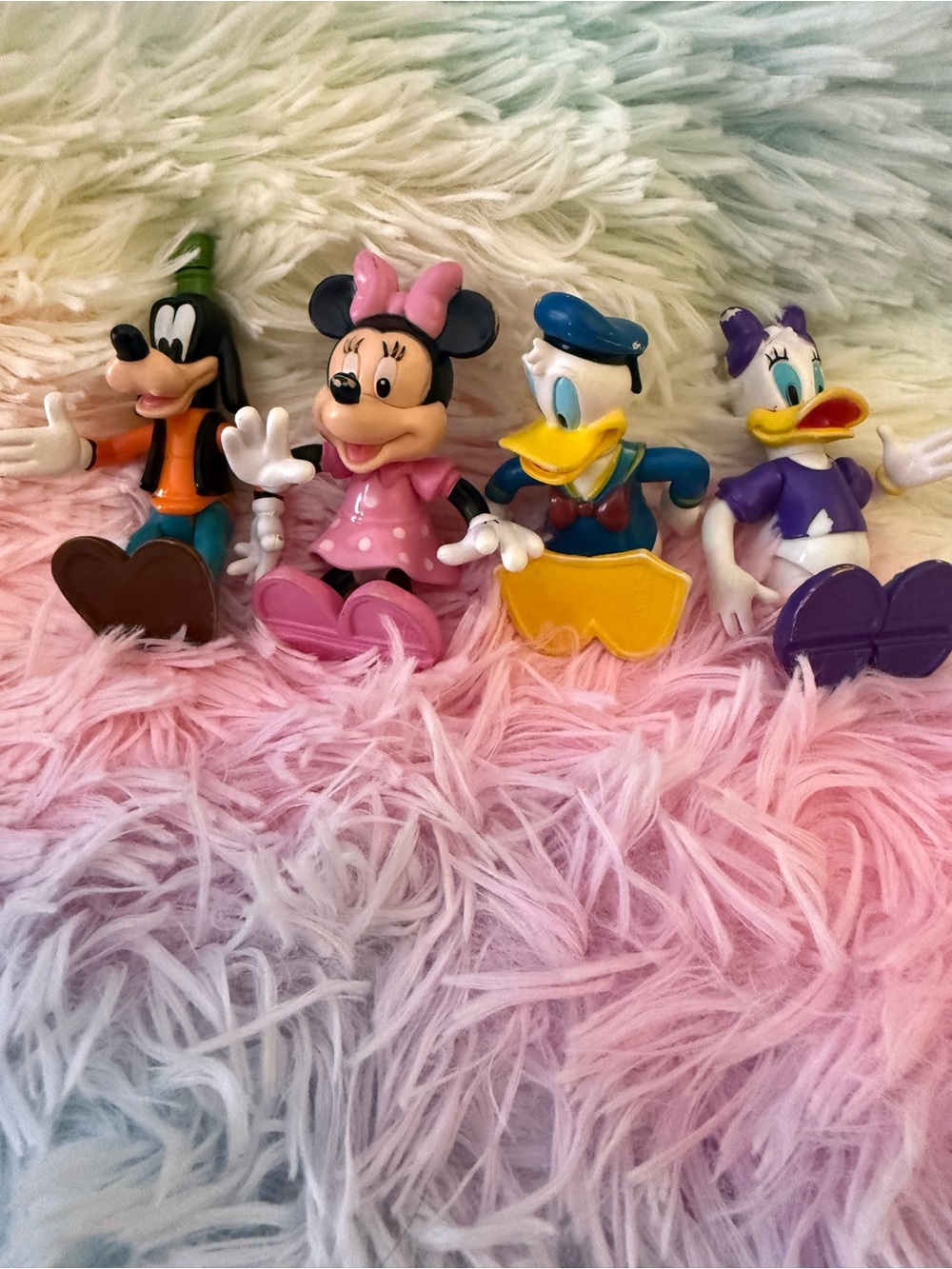 Disney Classic Mickey & Friends Mini Figures Set - Pink, Yellow, Purple, Brown